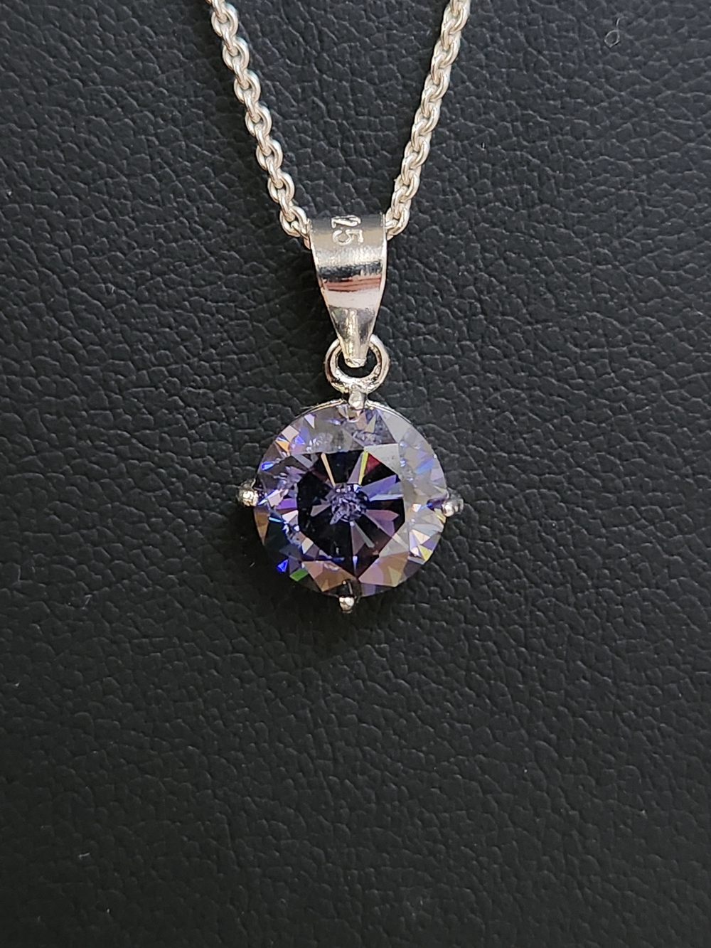 NWT 2013 Strontium Titanate Blue Violet 925 Solitaire Necklace 18"
